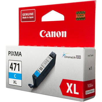 Canon CLI-471XLC Cyan Ink Cartridge (665 Pages)