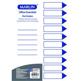 MARLIN FILE DIVIDERS / INDEXES - POLY-PROP