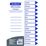 Marlin FILE DIVIDERS / INDEXES - 160gsm PASTEL BOARD