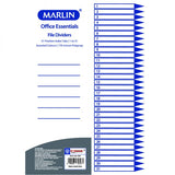 MARLIN FILE DIVIDERS / INDEXES - POLY-PROP