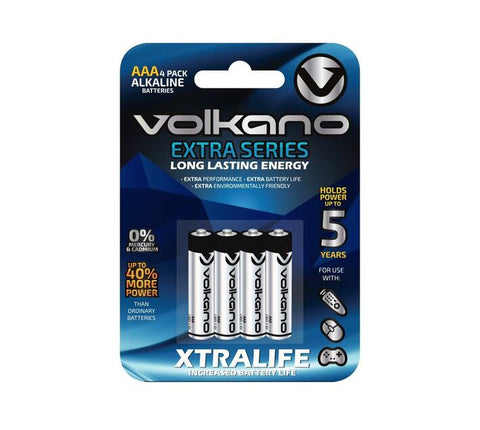 Volkano Extra Series Alkaline Batteries - AA Pack of 4