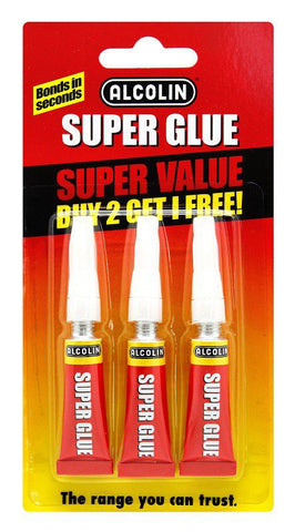 Bostick Alcolin Super Glue 3g x 3 Hanging Pack