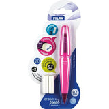 MILAN MC PENCIL PLUS 2 SPARE ERASERS 2B 0.7mm BLISTER LIME