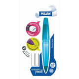 MILAN MC PENCIL PLUS 2 SPARE ERASERS 2B 0.7mm BLISTER LIME