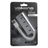 Volkano Pivot series 4 port USB Hub - silver