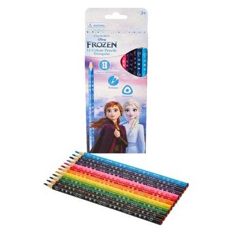 Frozen 12 Colour Pencils Triangular Multi