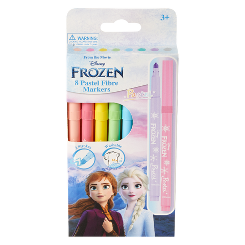 Frozen 8 Pastel Colour Fibre Markers Multi