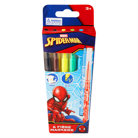 Spider-Man 6 Fibre Markers Multi