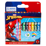 Spider-Man 12 Wax Crayons Multi