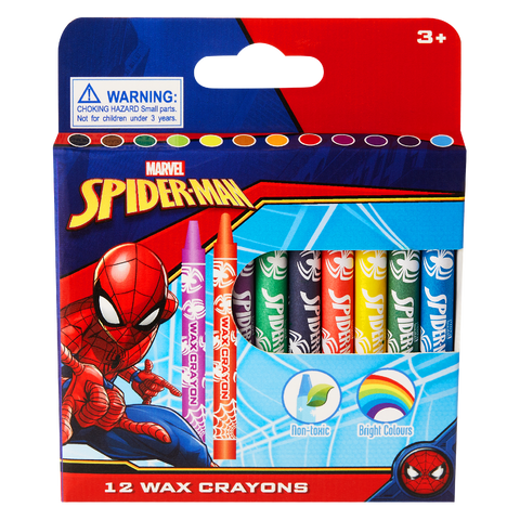 Spider-Man 12 Wax Crayons Multi
