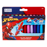Spider-Man 12 Plastic Crayons Twin tip Triangular Multi