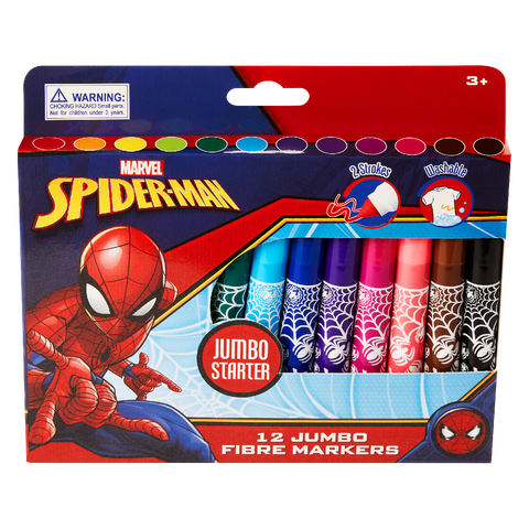 Spider-Man 12 Jumbo Fibre Markers Multi