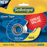 SELLOTAPE Clear Tape 18mm x 20m plus Dispenser