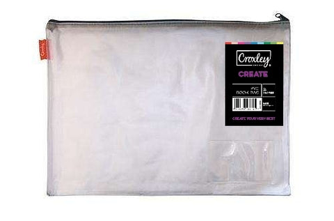CROXLEY CREATE PVC Book Bag Clear With Zip And Name Pocket