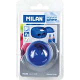 MILAN SHARPENER  + CAPSULE CONTAINER + ERASER BLISTER PINK *