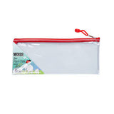 POLYK CLEAR PENCIL CASE BLUE WEBBING