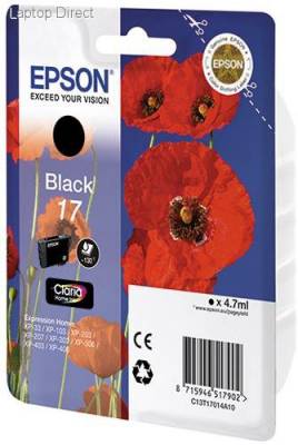 Epson T1701 Black Ink Cartridge (Poppy)