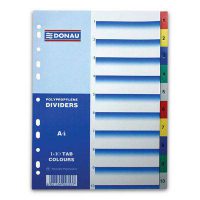 Donau Polypropylene dividers A4 1-10 Tab Colours