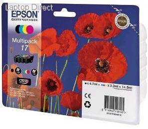 Epson T1706 MultiPack (B/Y/C/M) Ink Cartridges (Poppy)