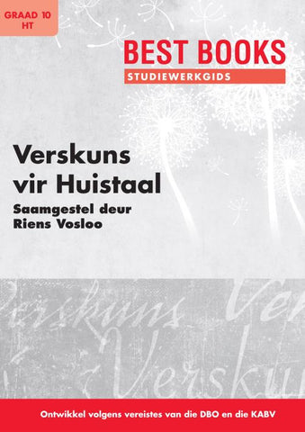 Studiewerkgids: Verskuns Graad 10 Huistaal