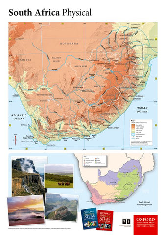 Oxford Wall Map: South Africa Physical