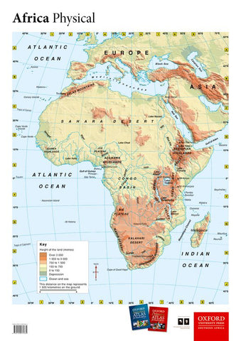 Oxford Wall Map: Africa Physical