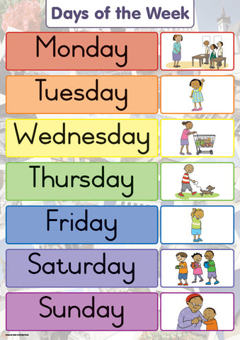 CHART: SHUTERS HAND IN HAND GR R: DAYS OF THE WEEK A2