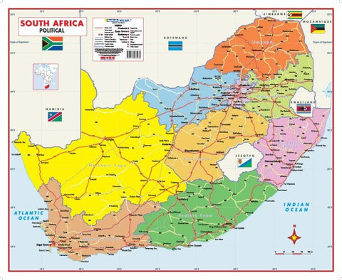 South Africa Political Wall Map