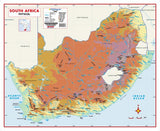 South Africa Physical Educational Wall Map