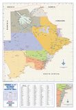 Botswana Political Executive Small Wall Map