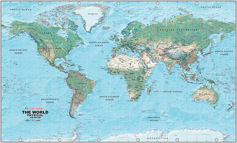 CHART: MAPS: WORLD MAP PHYSICAL DELUXE A