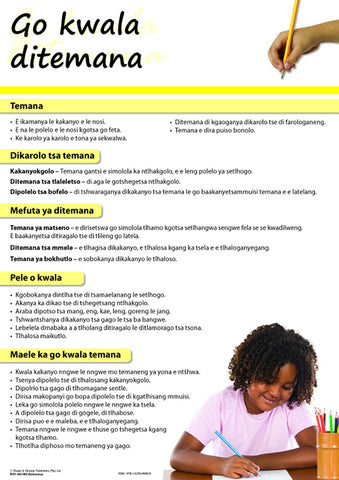 CHART: WRITING PARAGRAPHS (SETSWANA) A2 (FLAT)