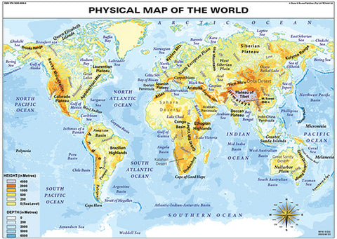 CHART: PHYSICAL MAP OF THE WORLD A1