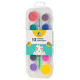 ADEL SCHOOL WATERCOLORS 12 COLORS WHTIE BOX