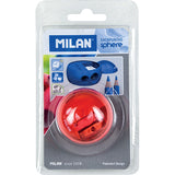 MILAN SHARPENER  + CAPSULE CONTAINER + ERASER BLISTER PINK *