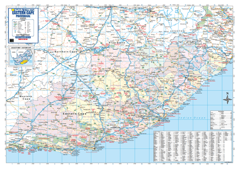 Eastern Cape Provincial Wall Map