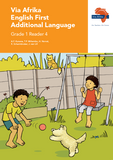 "Via Afrika English First Additional Language Grade 1 Reader 4 Stories:  1. About my family  2. Can Fluffu catch the ball?  3. Minky in the Kalahari   4. Hanna "