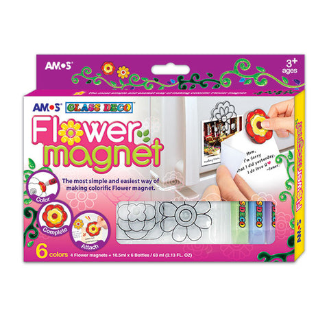 AMOS GLASS DECO FLOWER MAGNET - FM10P6-D1