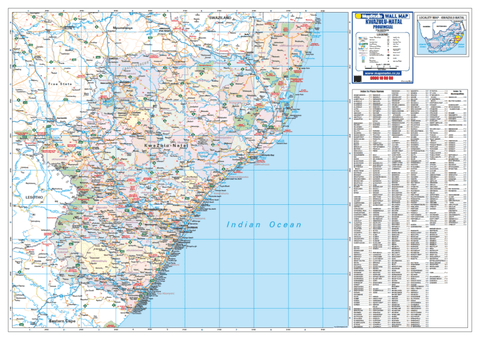 Kwazulu Natal Provincial Wall Map