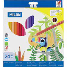 MILAN HEXAGONAL COLOURED PENCILS 24'S