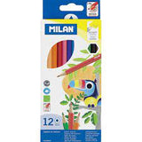MILAN HEXAGONAL COLOURED PENCILS 12'S