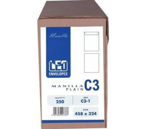 C3 Envelopes Manila No-Window Gummed (Box 250)