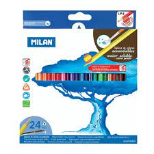 MILAN WATER SOLUBLE COLOURED PENCILS 24'S