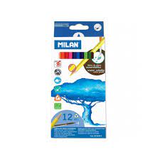 MILAN WATER SOLUBLE COLOURED PENCILS 12'S