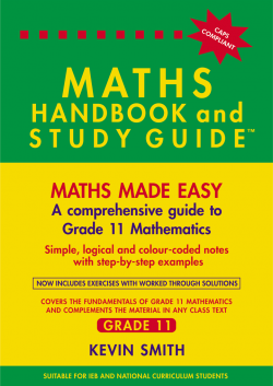 THE MATHS HANDBOOK & STUDY GUIDE – Grade: 11