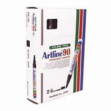 Artline EK90 Permanent Markers Black 12-Pack