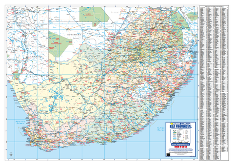 South Africa Provincial Wall Map