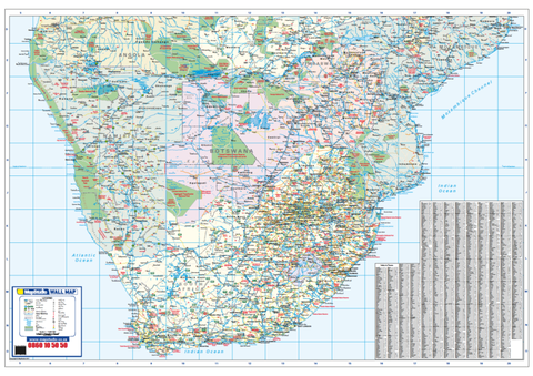 Southern Africa Wall Map