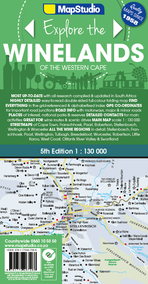 Winelands of the Western Cape Road Map – Elex Academic Bookstore