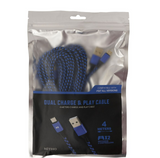 Nitho XB1 DUAL CHARGE & PLAY CABLE  2x PS4 charge and play single cable  4m braided and metal plug